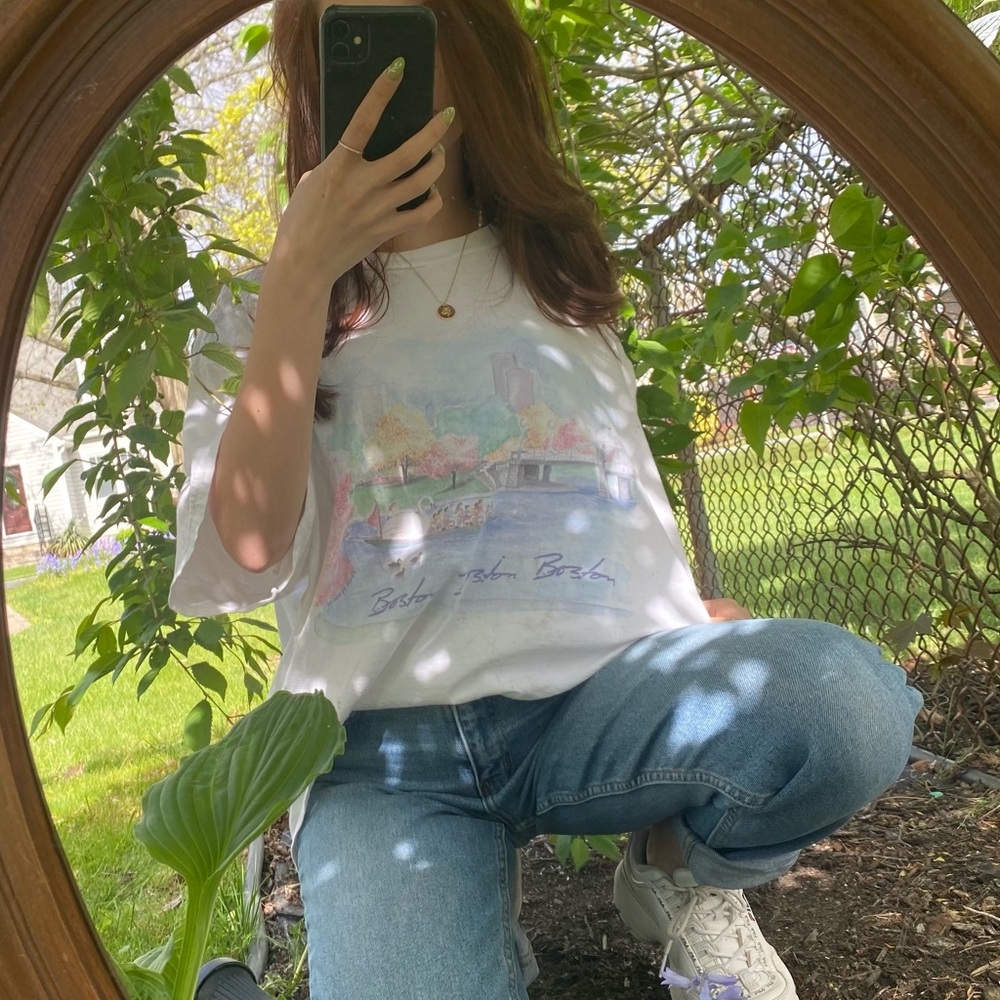 Cottagecore watercolor graphic “Boston” tshirt